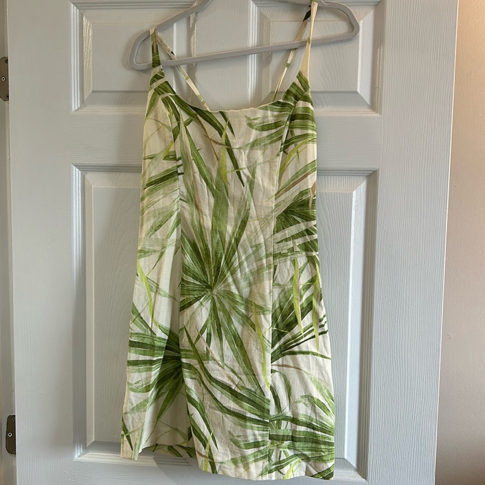 Green and White Palm Dress
